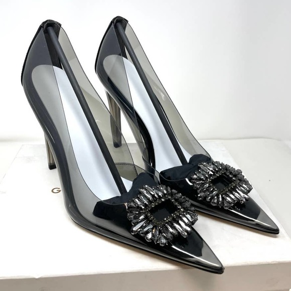 Good American Cinder-F*CKING-RELLA Jeweled Pump In Light Smoke Size 12 New - Picture 7 of 16